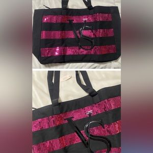 NWoT VICTORIAS SECRET sequin tote bag with zipper
